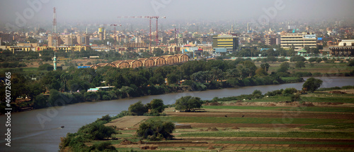 Nile river in Khartoum Sudan  photo