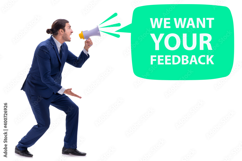 Concept of receiving feedback from customers