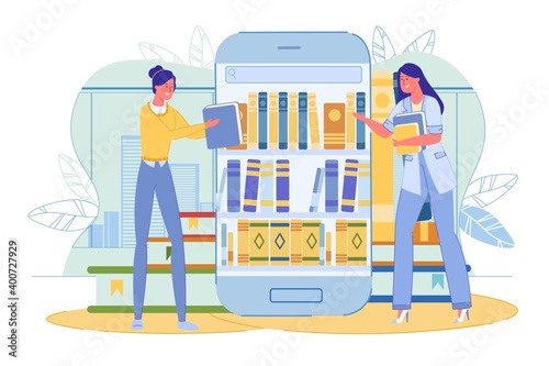 Two Woman Using Mobile Application for Reading