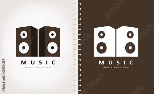 Speakers logo vector. Music design.