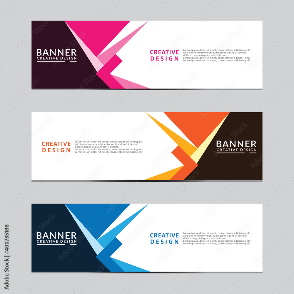 Vector abstract geometric design banner web template. Modern design. Vector illustration Vector abstract geometric design banner web template. Modern design. Vector illustration