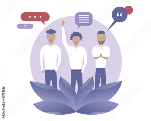 Web Mail. People check new message. Vector illustration with Web communication idea for telework, remote working, social media