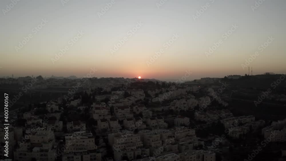 Jerusalem Sunset aerial view
drone view from East Jerusalem with building and mountains, Israel,December, 2020
