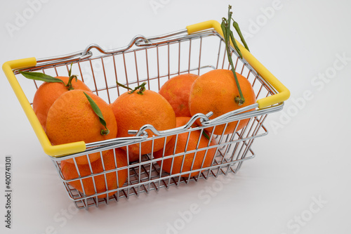 fresh orange bio madarin o white background photo