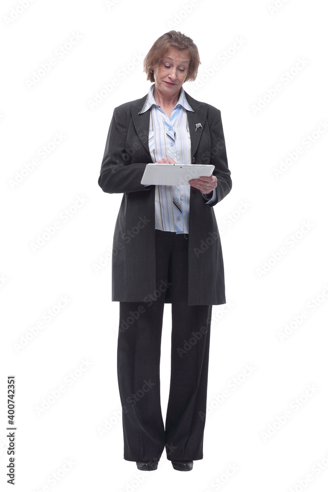 Portrait of senior woman touching digital tablet Portrait of senior woman touching digital tablet