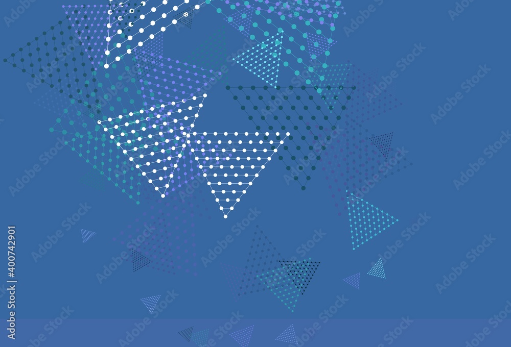 Light Pink, Blue vector texture with triangular style with circles. Light Pink, Blue vector texture with triangular style with circles.