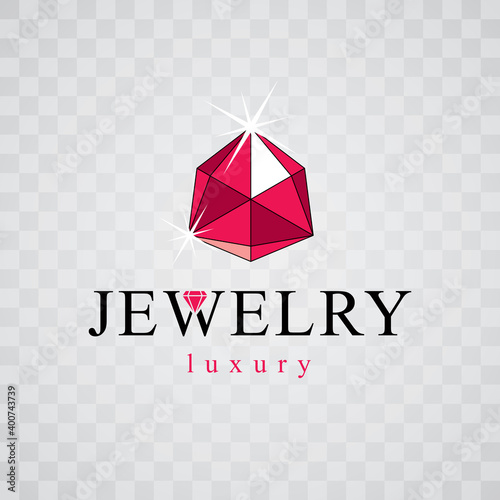 Vector glossy red ruby. Lux...