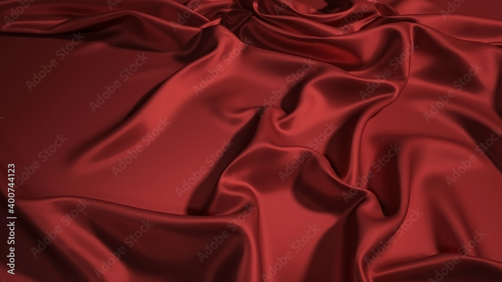 Obraz premium Abstract red silk background. Red textile luxury abstract wallpaper.