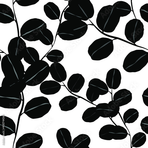 Botanical seamless pattern with leaves. Bright summer or spring print for any...