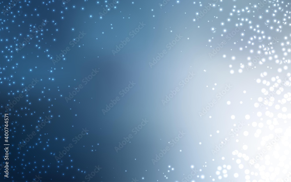 Light BLUE vector background with astronomical stars.