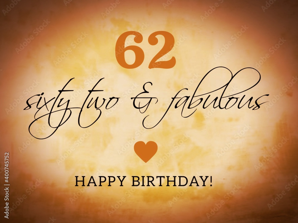 Fototapeta premium Happy birthday card illustration in retro style