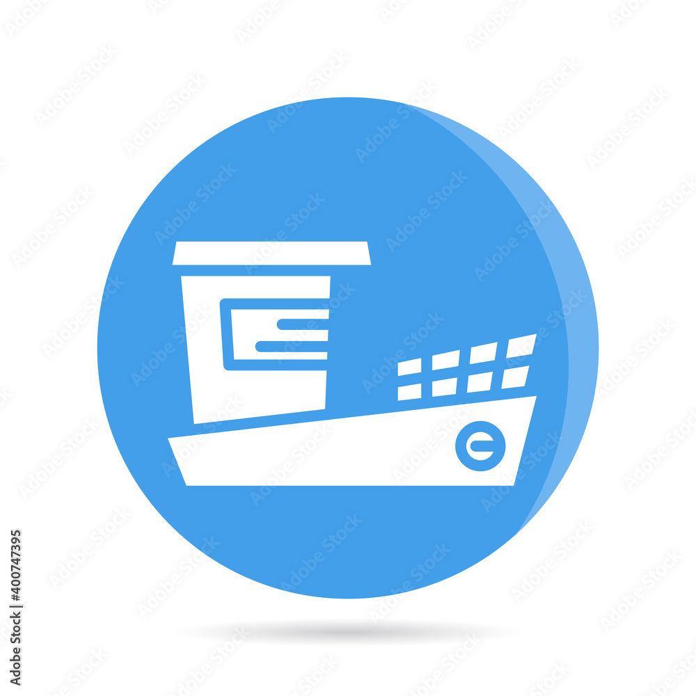 ship, boat, yacht in blue circle background vector ship, boat, yacht in blue circle background vector