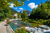 River Traun In The Village Bad Aussee In Austria