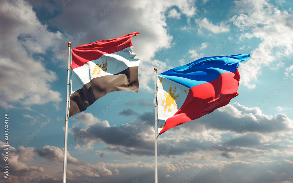 Flags of Egypt and Philippines. Flags of Egypt and Philippines.