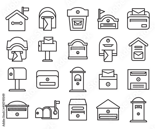 Obraz na plátně mailbox and postbox icons set line design vector
