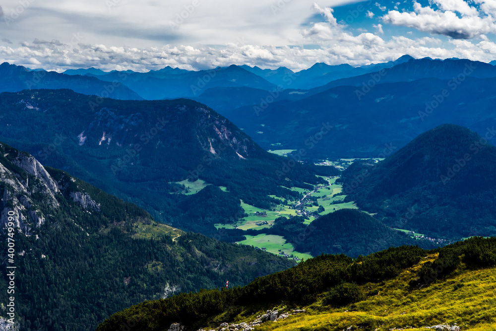 Fototapeta premium Valley With Forests And Villages in The Alps Of Styria In Austria