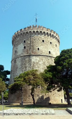 The white tower at Thessaloniki city in Greece.