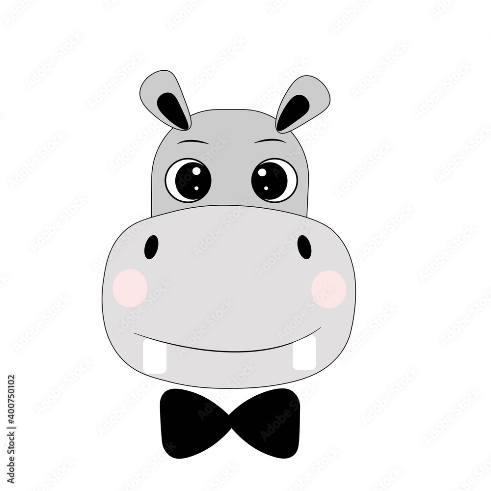 Fototapeta premium cute hippo cartoon vector illustration