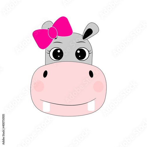 cute hippo cartoon vector illustration