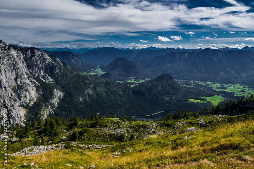 Valley With Forests And Villages Beneath Lake Grundlsee in The Alps Of Styria In Austria