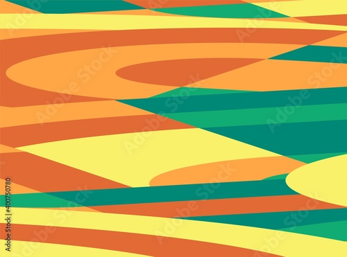 Beautiful of Colorful Art Yellow, Orange and Green, Abstract Modern Shape. Image for Background or Wallpaper © Arya