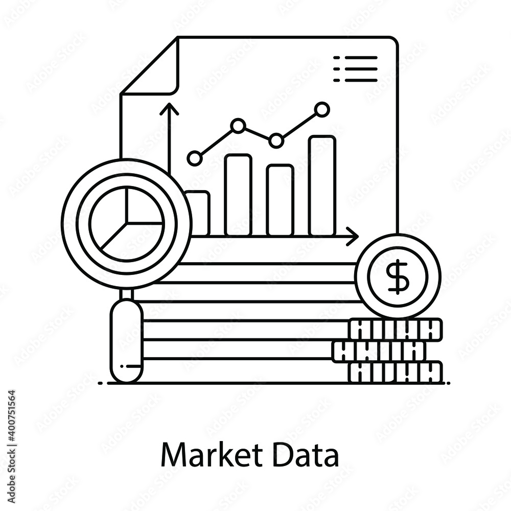 Obraz premium Reporting online flat outline concept icon, digital sharing platform 