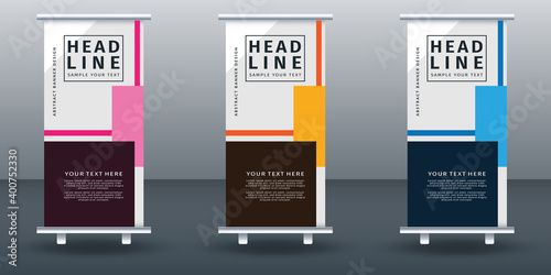 Roll up banner set design template design. Vector illustration