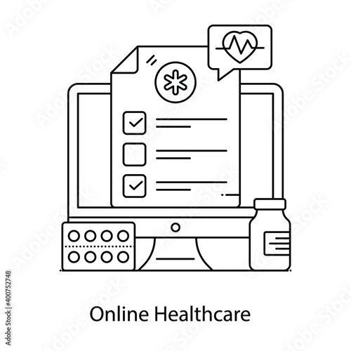 
Flat conceptual icon of online healthcare
