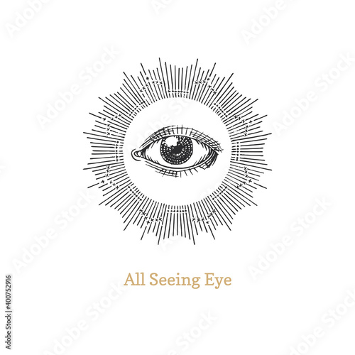 All seeing eye. Eye of Providence vector image.