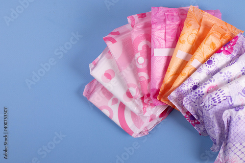 periods items on light blue background