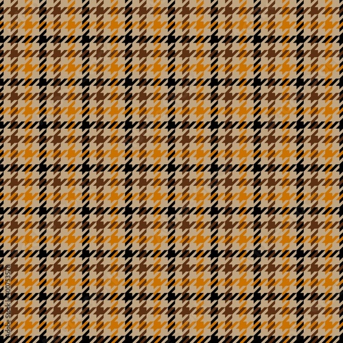 Tweed brown houndstooth seamless pattern photo