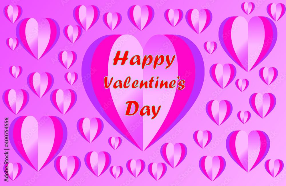 pink hearts valentine's day