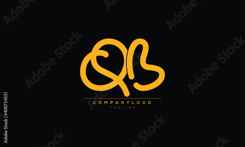 qb Abstract initial monogram letter alphabet logo design