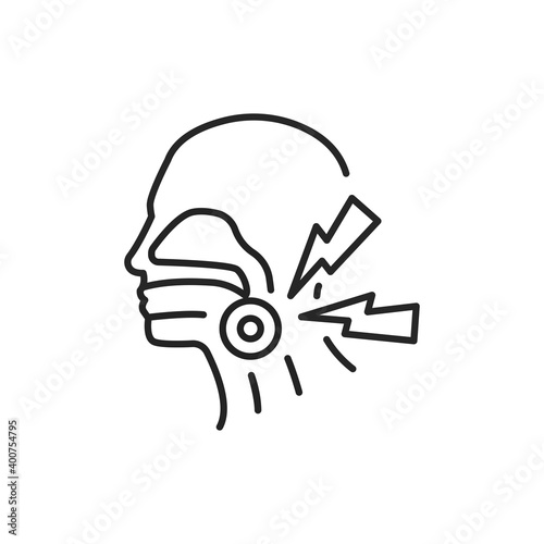 Pain throat line color icon. Sign for web page, mobile app