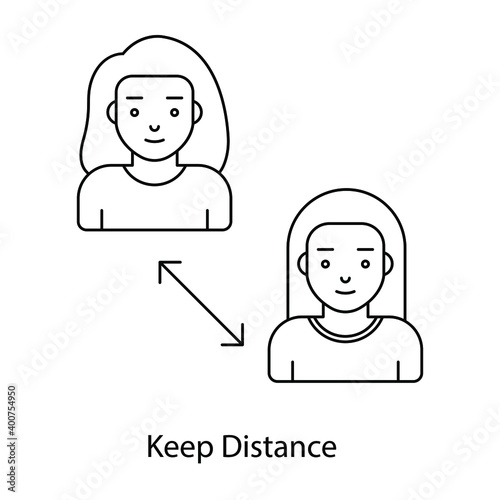
Keep distance concept icon, social distancing for corona protection
