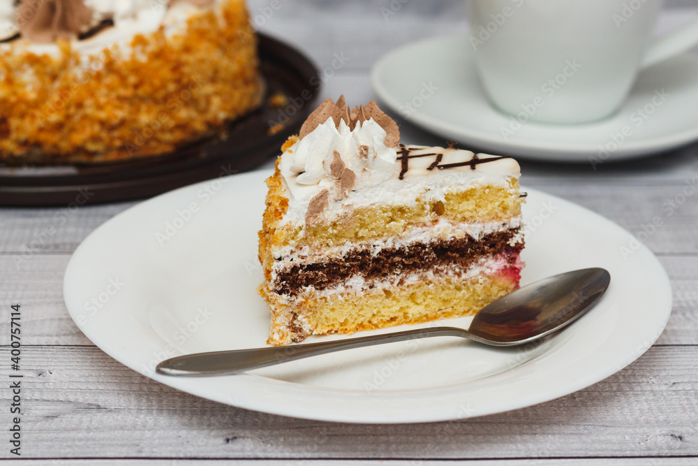 Sponge cake with butter cream Sponge cake with butter cream