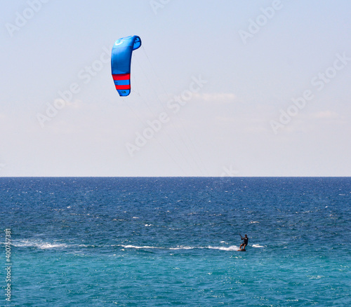 kite surfing on the ocean