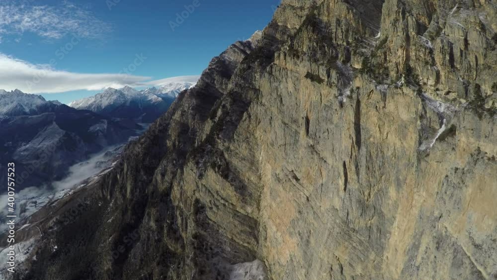 Caucasus, Ossetia. Alagir gorge. Eastern rocky spurs of Mount Kionkhokh. Caucasus, Ossetia. Alagir gorge. Eastern rocky spurs of Mount Kionkhokh.
