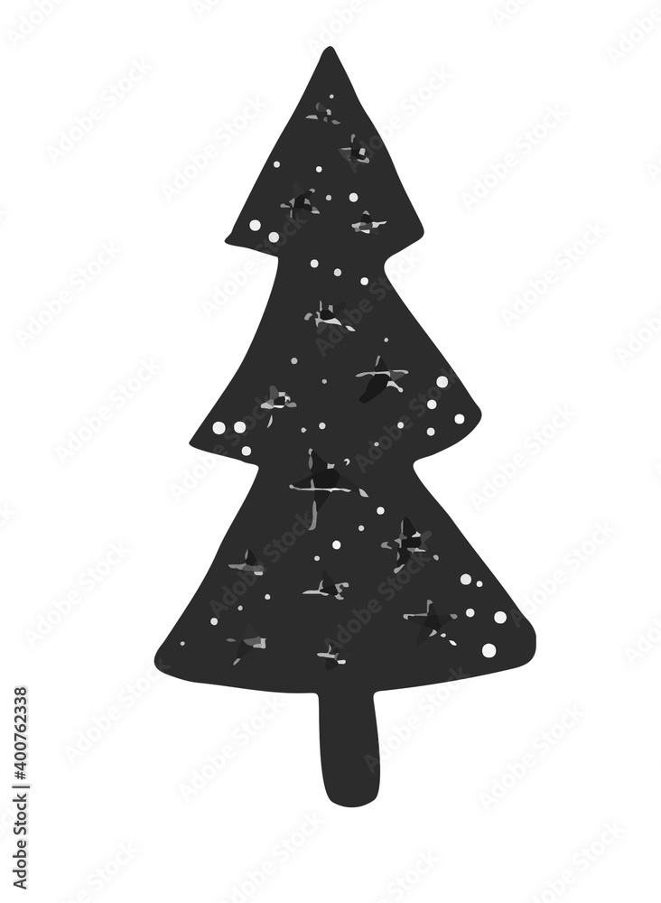 Christmas tree silhouette design set. New Year Christmas tree silhouette design set. New Year