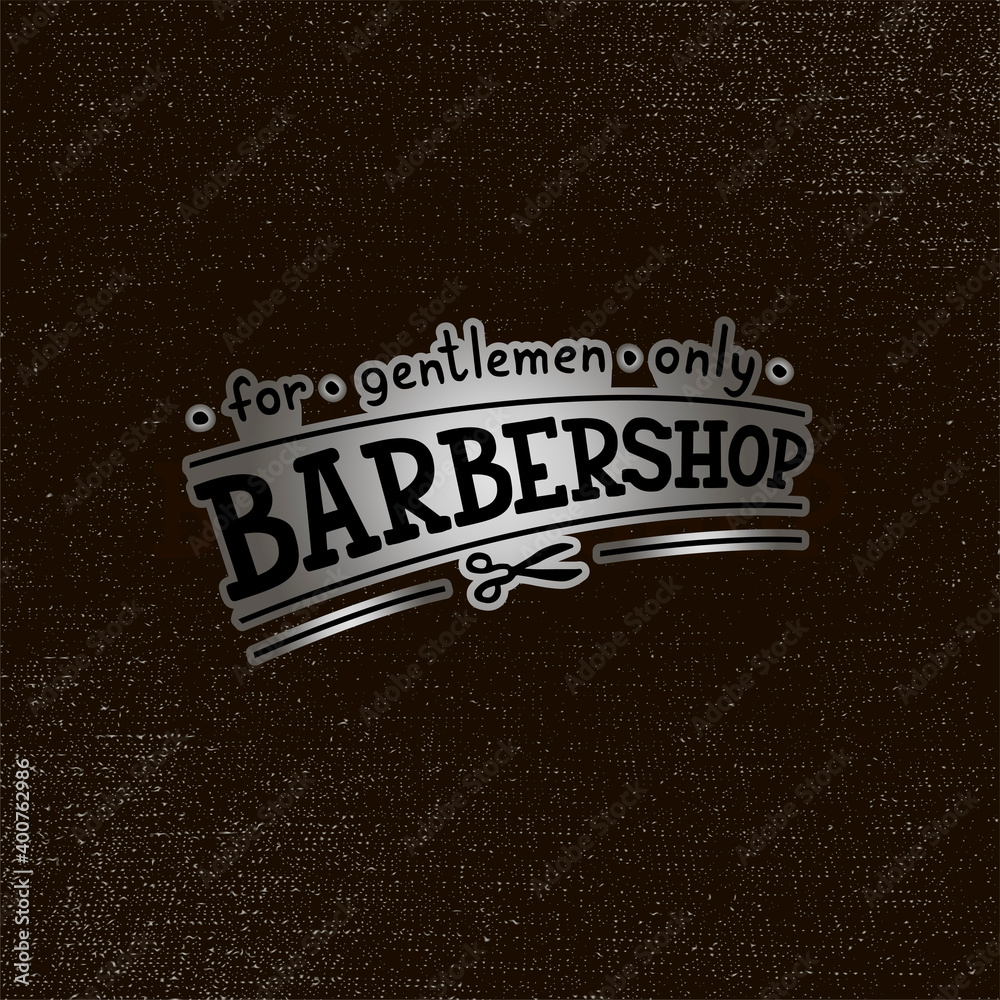 Vector illustration of barbershop lettering for banner, leaflet, poster ...