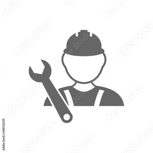 Construction Worker icon vector, Engineering simple icon template, Creative Setting icon design, Illustration