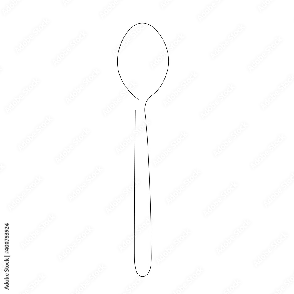 Spoon silhouette line drawing vector illustration Spoon silhouette line drawing vector illustration