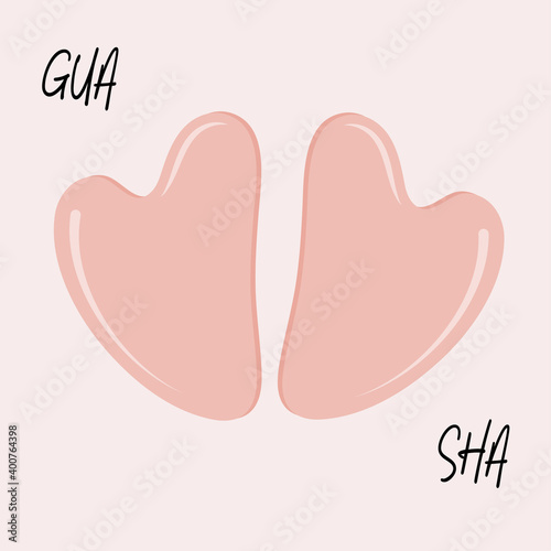 Gua Sha massage scrapers. Home beauty routine.