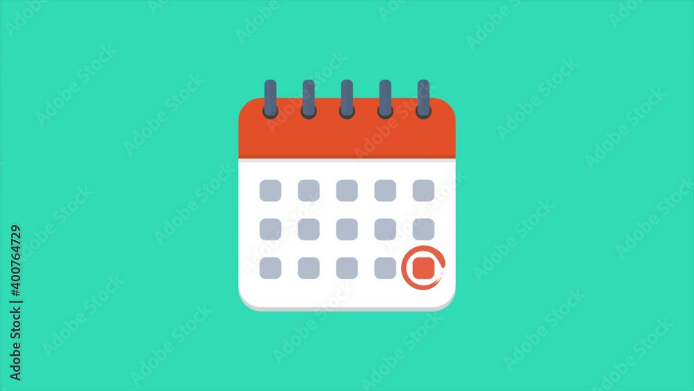 Calendar icon 2020-2021. Mark the date 31 december motion graphics video
