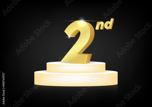 Golden 2 nd number on podium.