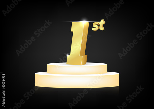 Golden 1 st number on podium.