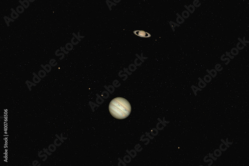 Photography Jupiter and Saturn conjunction