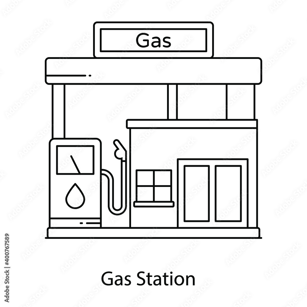 Gas station flat icon, service station
Gas station flat icon, service station