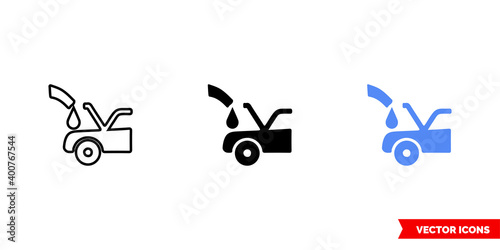 Map symbol radiator water icon of 3 types color, black and white, outline. Isolated vector sign symbol.
