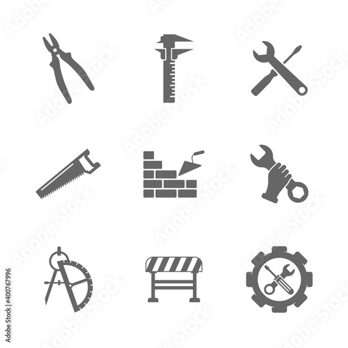 Set of Technical icon vector, Engineering simple icon template, Creative Setting icon design, Illustration